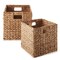 Casafield 10.5" x 10.5" Water Hyacinth Storage Basket Sets, Storage Organizers, Woven Wicker Cubes for Bathroom, Bedroom, Laundry, Shelves